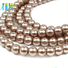 Top quality round shape shiny crystal glass pearls
  